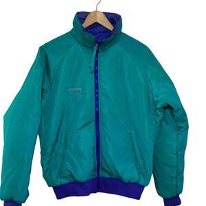 Columbia 1990's Turquoise Purple Reversible Men's Radical Sleeve Ski Jacket Vtg
